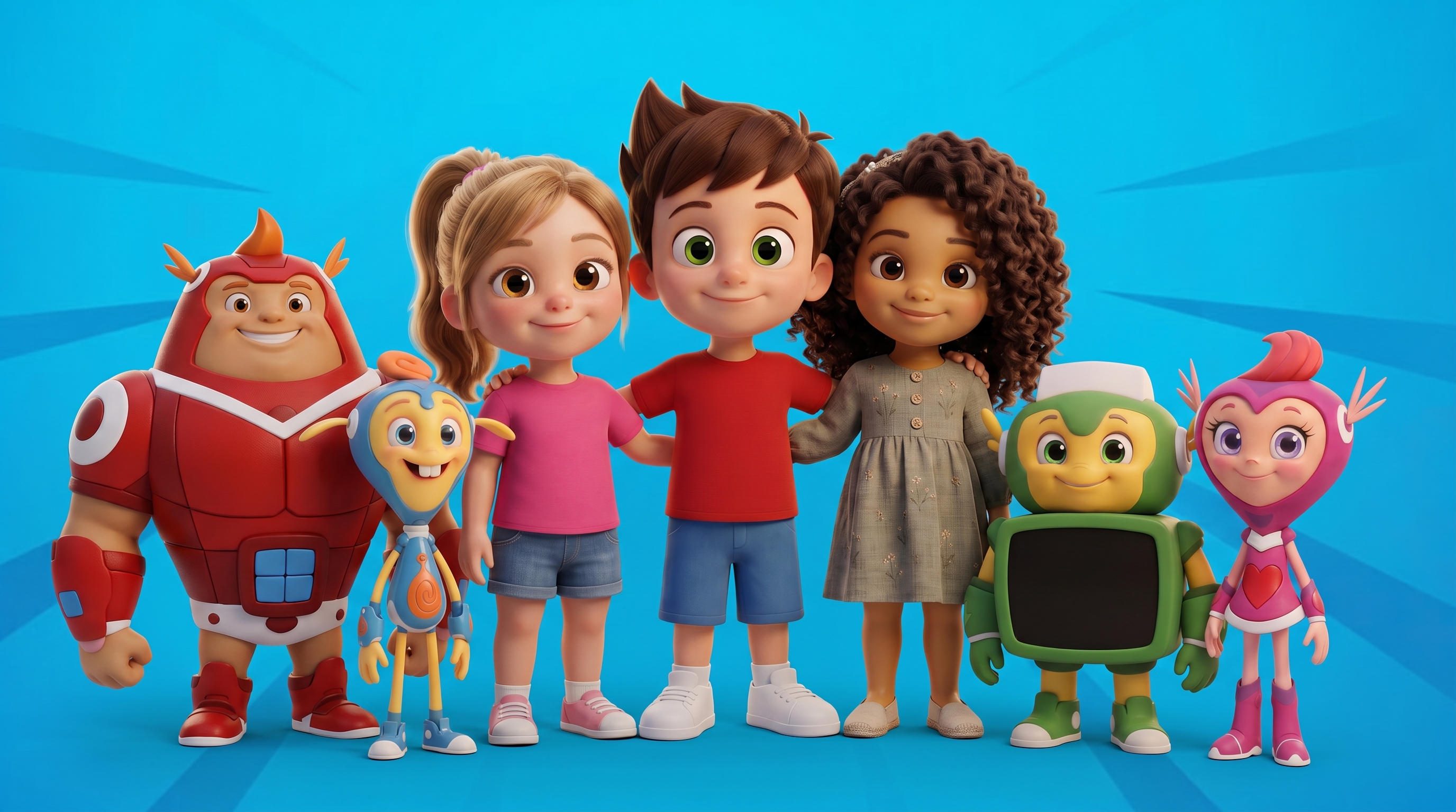 The Wonkidos and their friends, reimagined in a new animated style